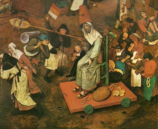 Pieter Bruegel detalj fran fastlagens strid med fastan